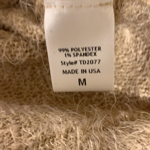 Fuzzy Cropped sweater top beige neutral - Picture 7 of 13